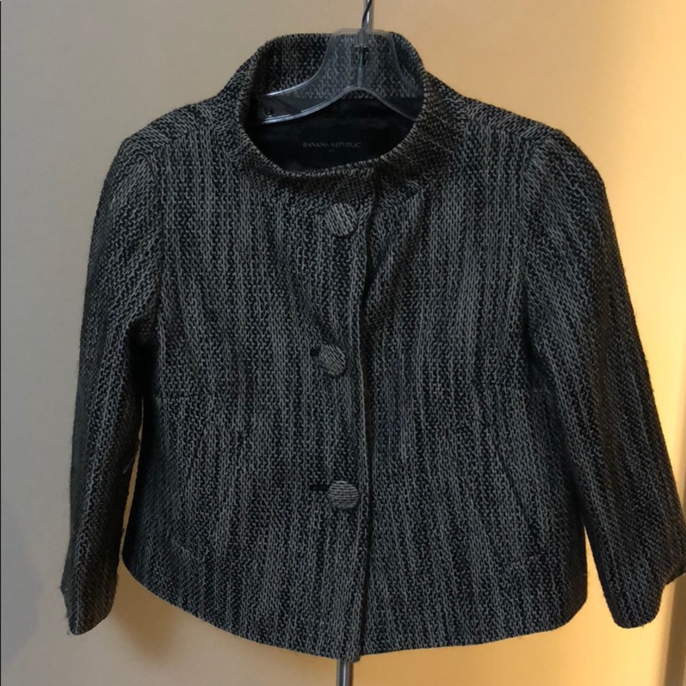 Banana republic work jacket . Grey and black .